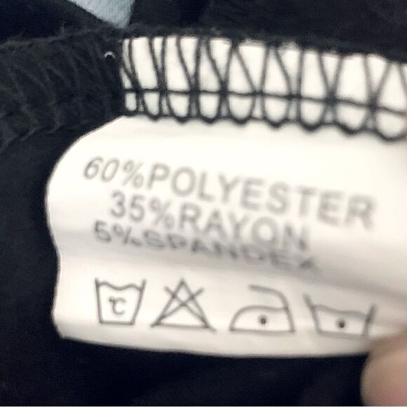 Unrbranded Black & Brown Short Sleeve T-shirt with Cheetah Print Trim Sz Large - Picture 8 of 8